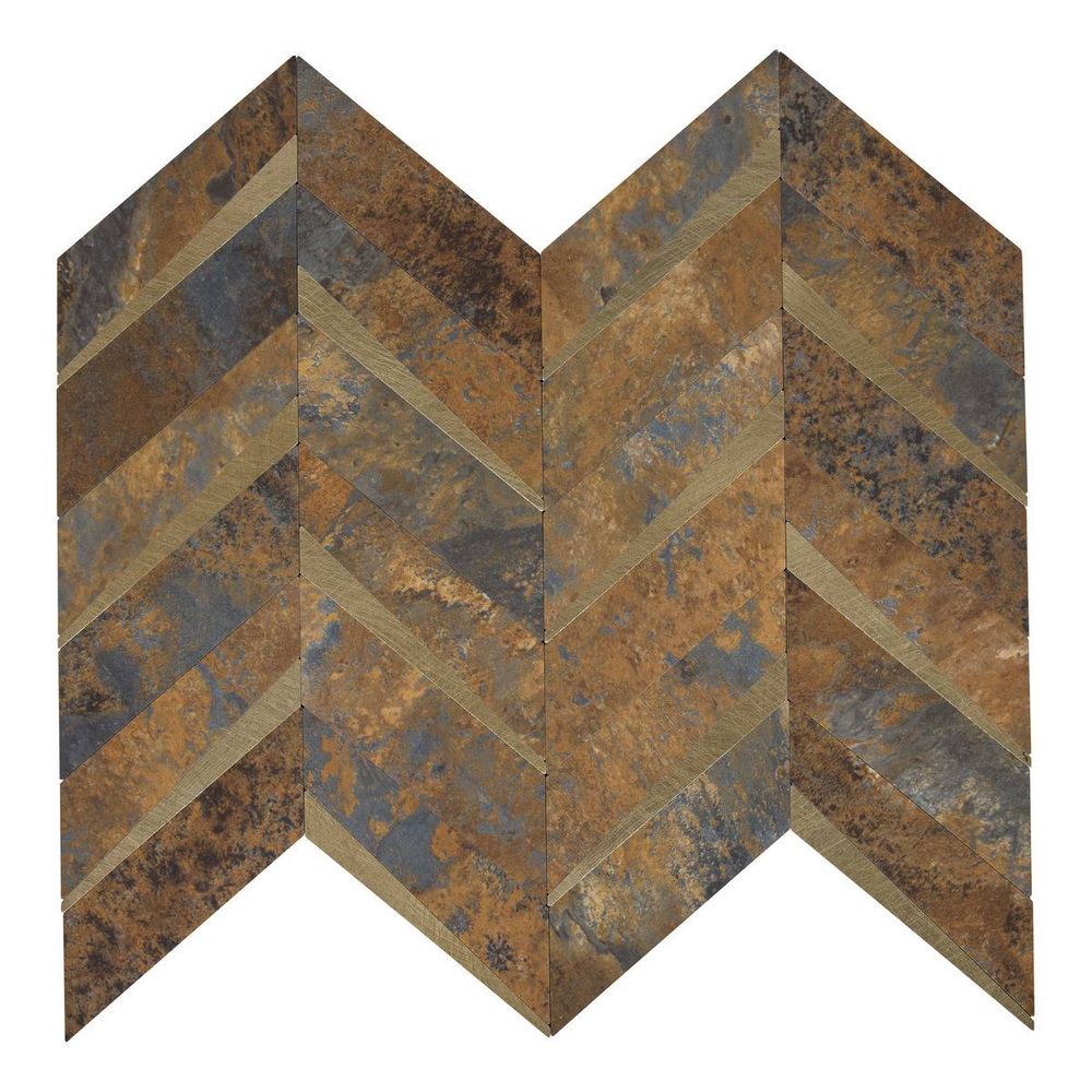 Lot de 2 stickers muraux mina 31x31cm chevrons marrons