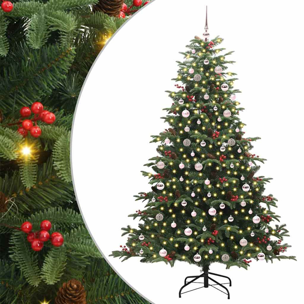 Sapin de noël artificiel vert 240 cm pvc, métal et plastique