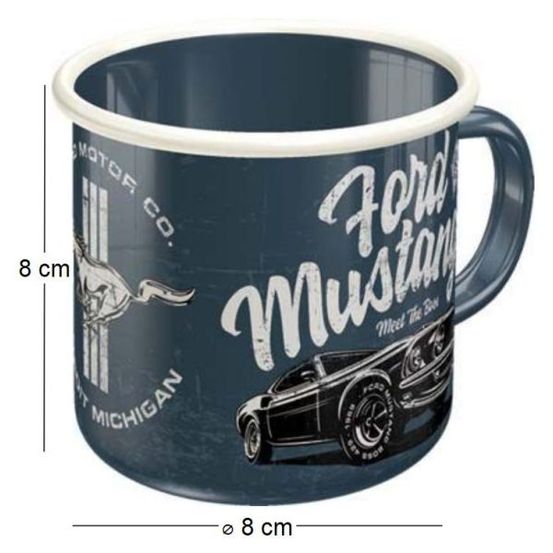 Mug publicitaire en métal émaillé 360 ml ford mustang