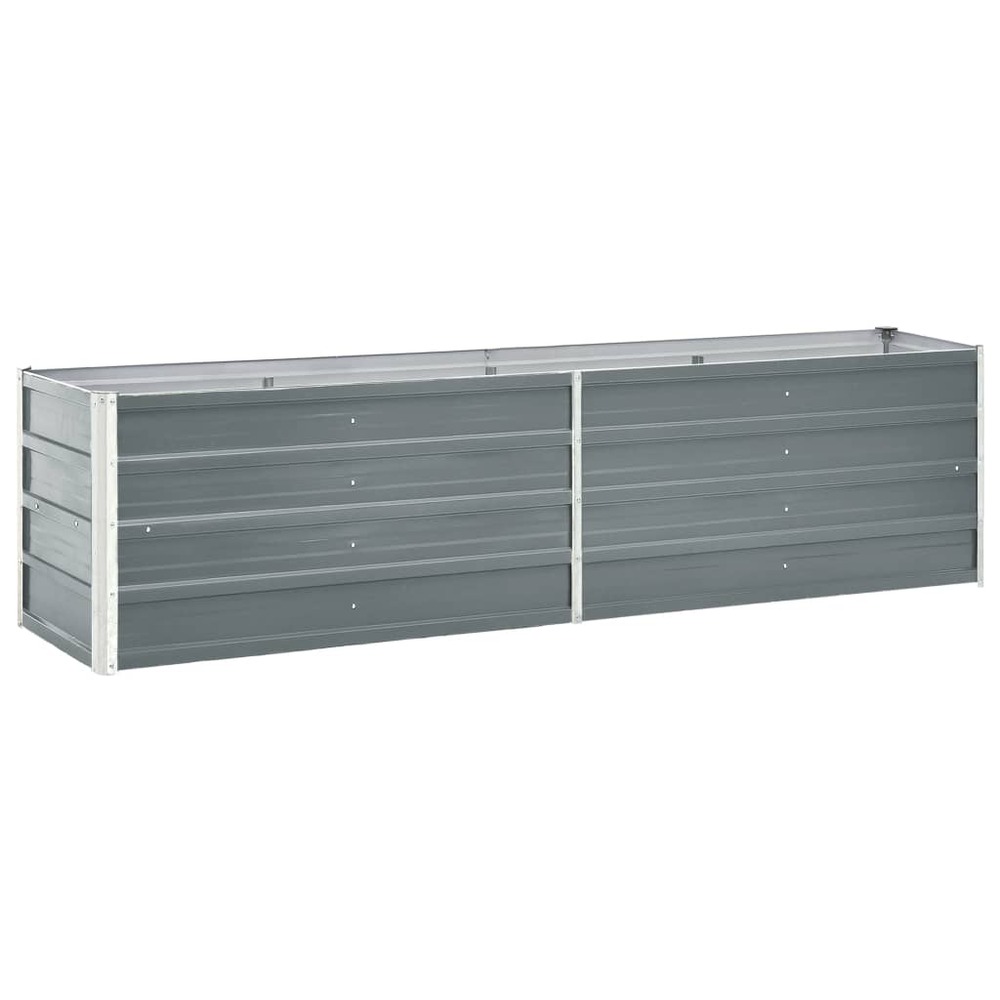 Jardinière lit surélevé plantes fleurs jardin acier galvanisé 240 x 40 x 45 cm gris