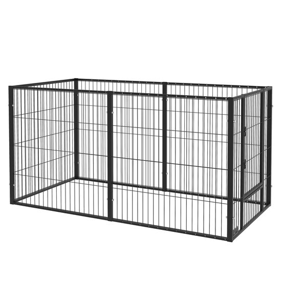 Enclos pour chien modulable en acier pour intérieur extérieur longueur ajustable 82-150cm noir