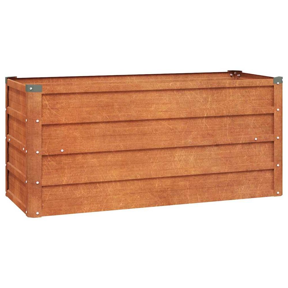 Lit surélevé de jardin rouillé 100x40x45 cm acier corten