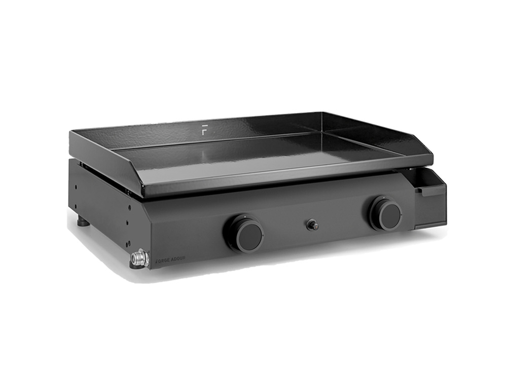 Plancha gaz 5000w plaque fonte émaillé 57.5x37.9cm - baseg60a