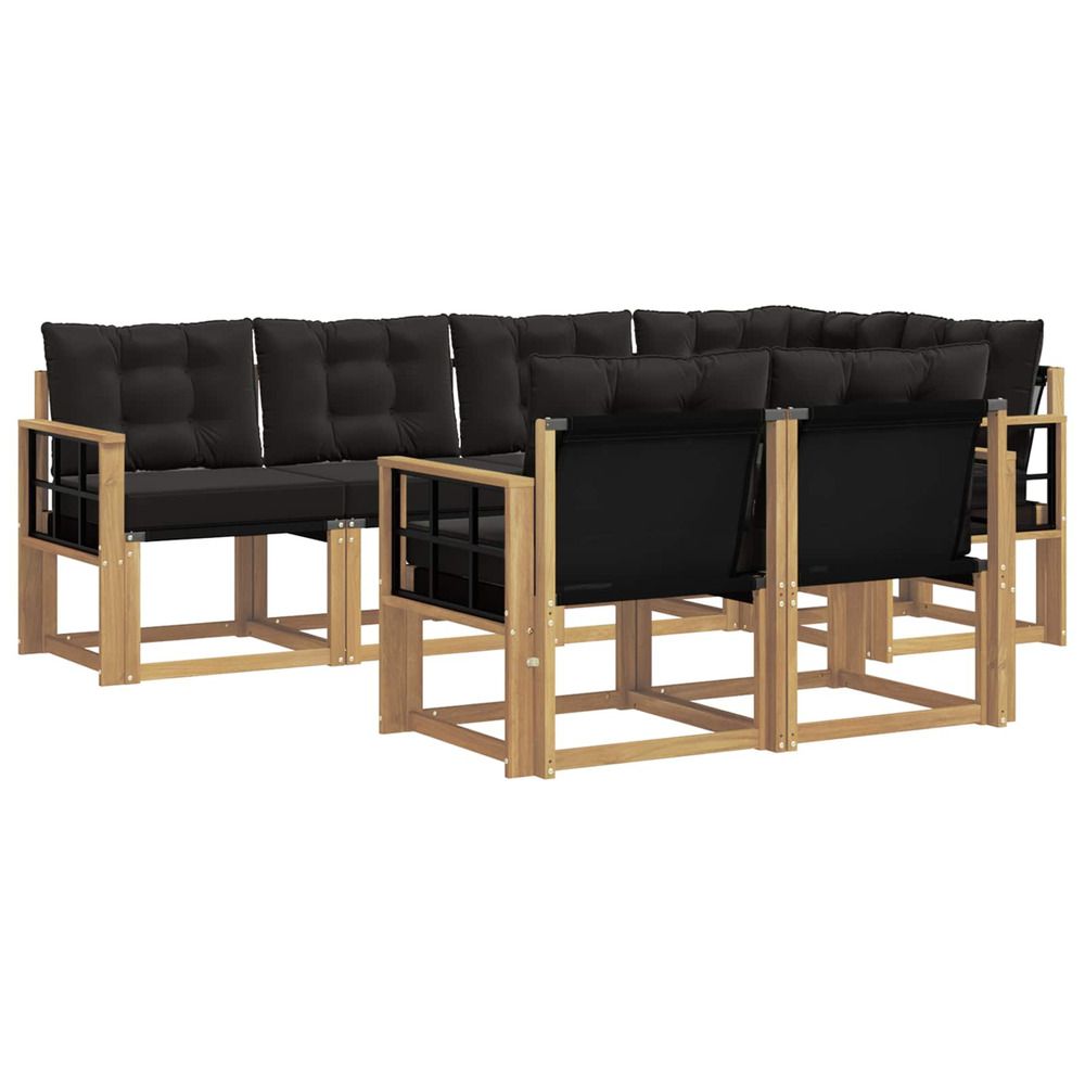 Ensemble de canapés d'extérieur 7 pc blanc et noir