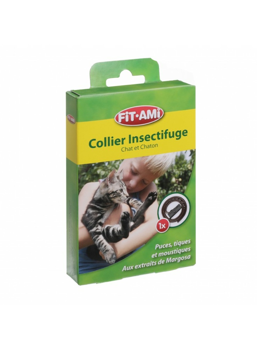 Mon ami luki - collier insectifuge chat - chat - 35x1cm