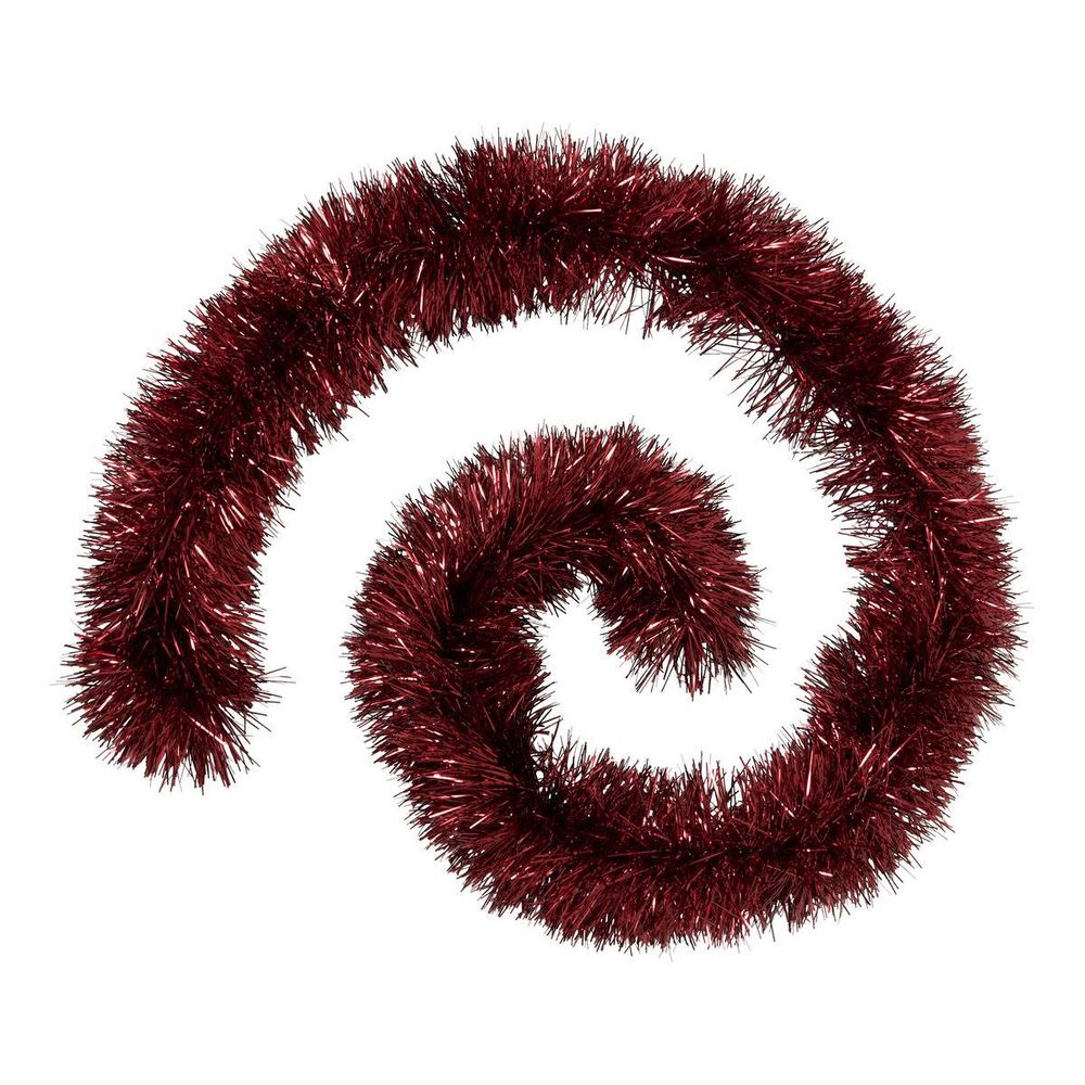 Guirlande de noël scintillante boa brins fins grenat 150 x 8 x 2 m