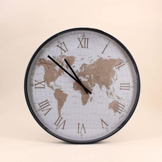 Horloge planisphère vitrée 50cm