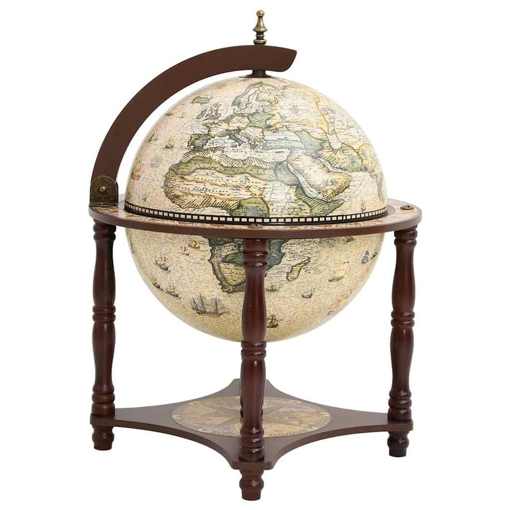 Support à vin bar forme globe marron bois d'eucalyptus massif