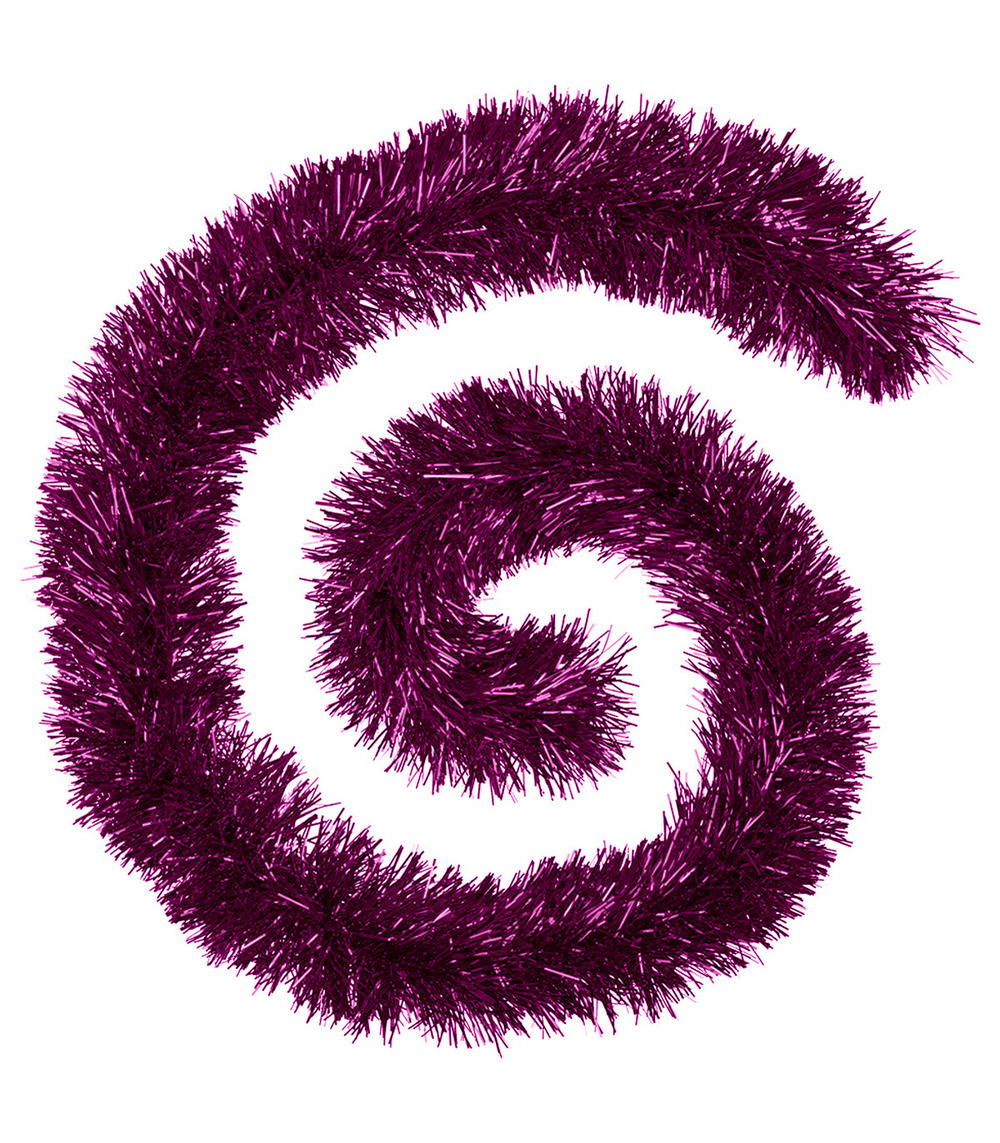 Guirlande de noël boa large 15 cm cassis longueur 2 mètres