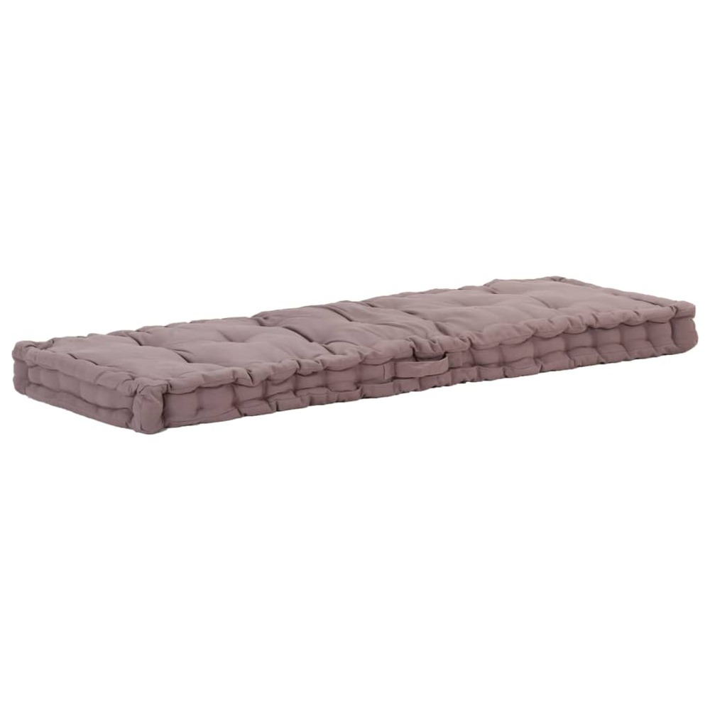 Coussin de plancher de palette coton 120x40x7 cm taupe