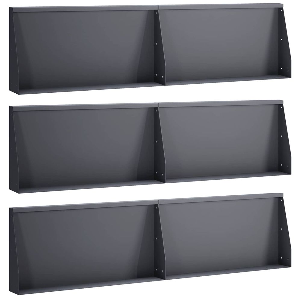 Mur de soutènement 6 pc 80 x 12 x 30 cm acier anthracite