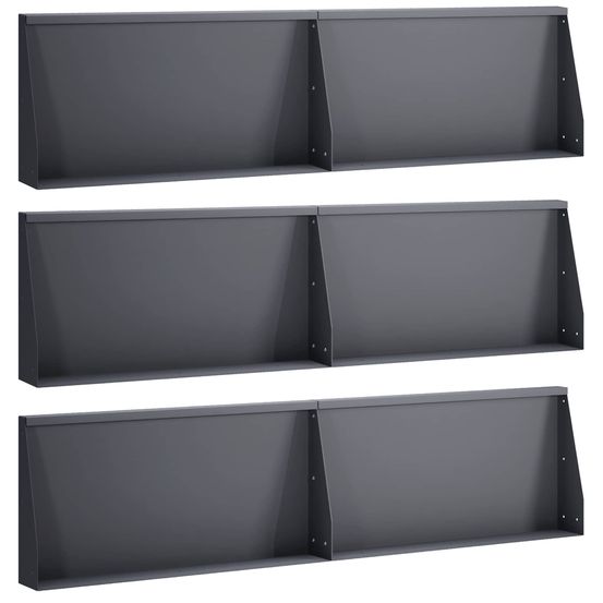 Mur de soutènement 6 pc 80 x 12 x 30 cm acier anthracite