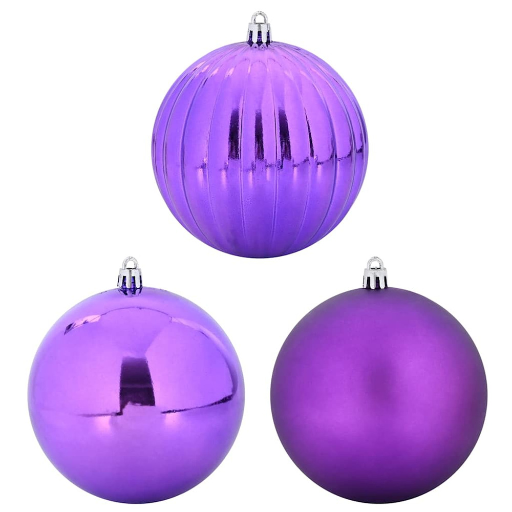 Ensemble de boules de noël 3 pcs lilas plastique
