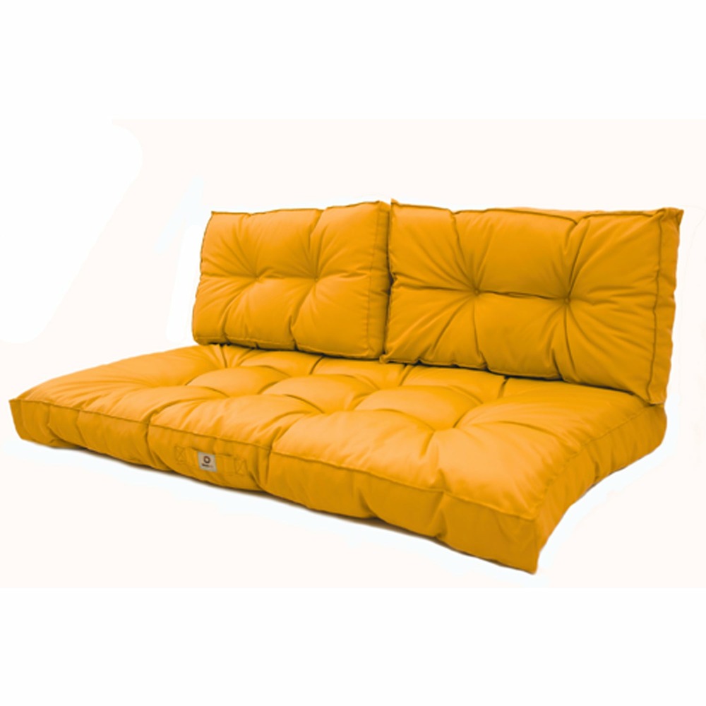 Coussins pour salon de jardin capitonné 120x60cm jaune
