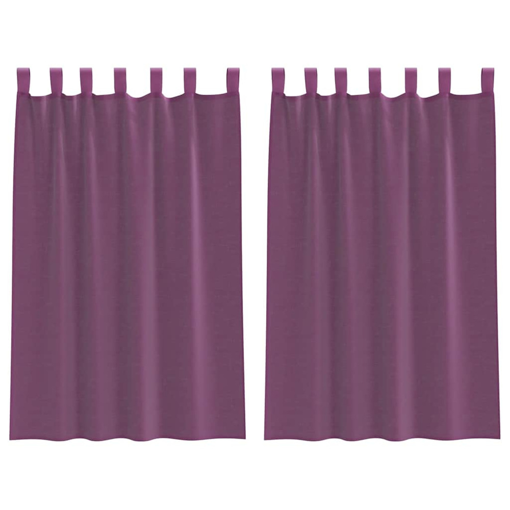 Rideaux en voile avec boucles 2 pcs violet 140x175 cm