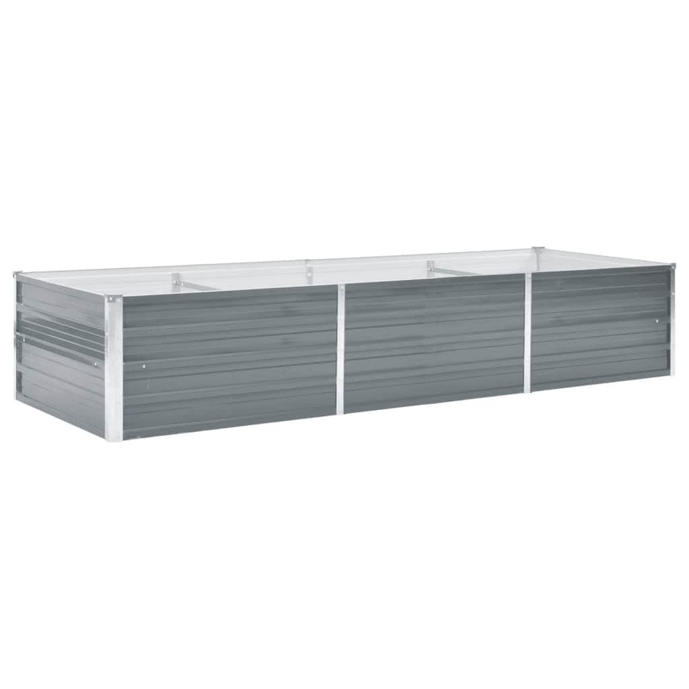 Lit surélevé de jardin acier galvanisé 240x80x45 cm gris