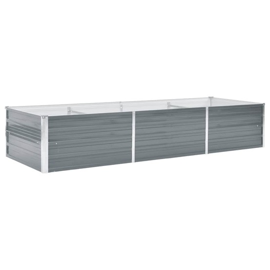 Lit surélevé de jardin acier galvanisé 240x80x45 cm gris