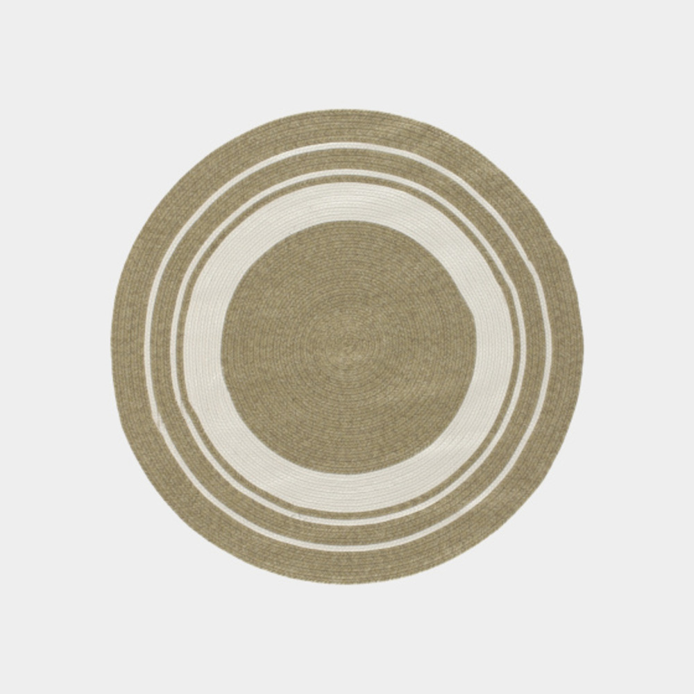 Tapis rond imitation fibres naturelles extérieur et intérieur - provence - aspect jute - ø 120 cm