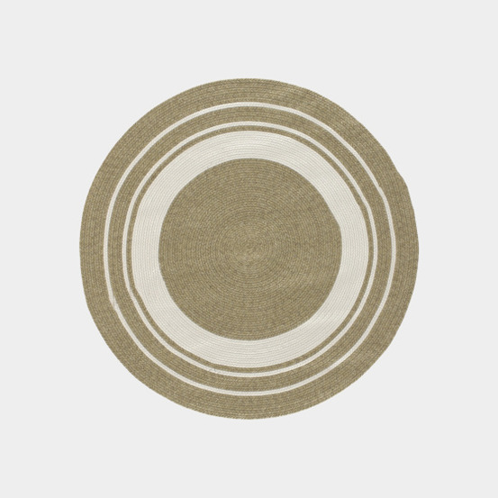 Tapis rond imitation fibres naturelles extérieur et intérieur - provence - aspect jute - ø 120 cm