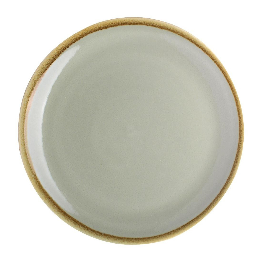 Assiette plate ronde couleur mousse 230 mm - lot de 6