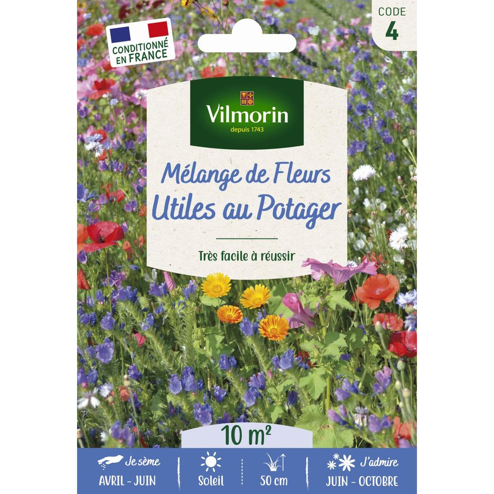 Fleurs utiles au potager - 10 m² - mélange de fleurs