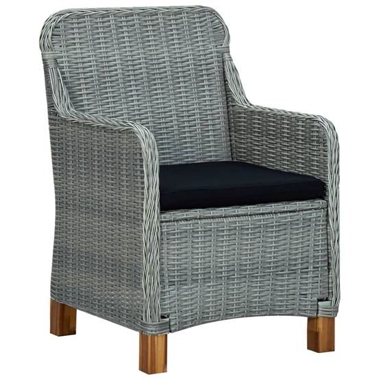 Chaises de jardin avec coussins lot de 2 résine tressée