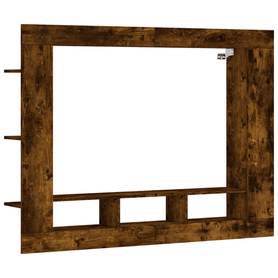 Meuble tv chêne fumé 152x22x113 cm bois d'ingénierie
