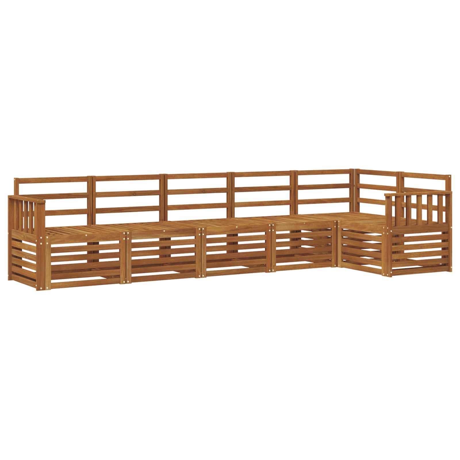 Ensembles de canapés 6 pcs naturel bois d'acacia massif