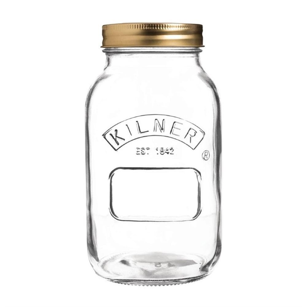 Bocal en verre pour conserves couvercle vis - kilner 1 l