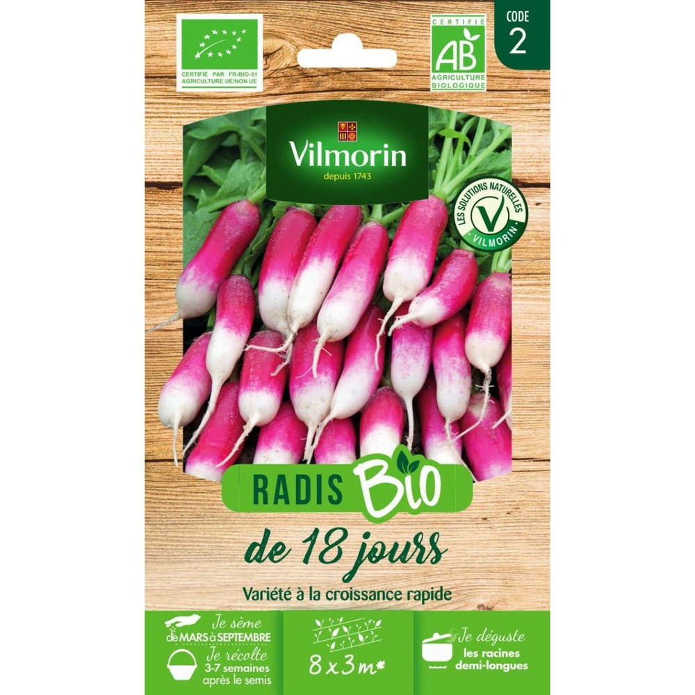 Sachet graines radis de 18 jours bio