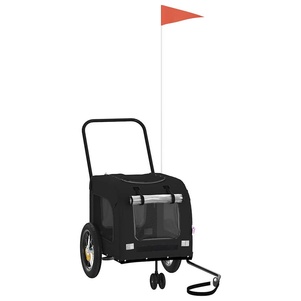 Remorque de vélo pour animaux noir 124,5 x 63,5 x 53 cm