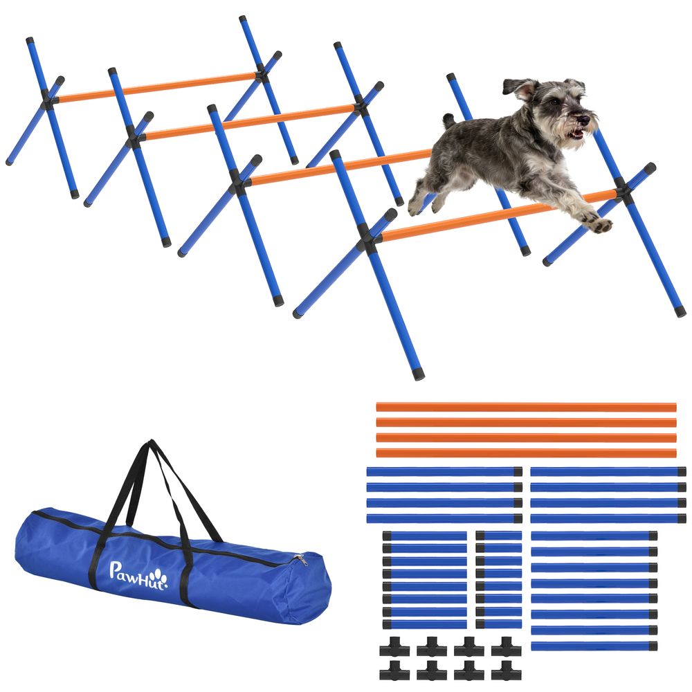 Kit agilité chien en plastique 4 haies réglables 13 à 28 cm pour petits chiens - comfortxl outdoor living