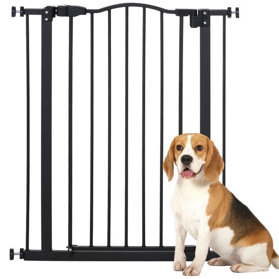Barrière de sécurité métal pour chiens fixation pression 74-80cm noir