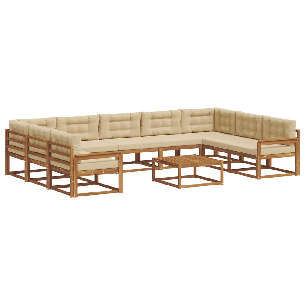 Ensemble de canapés d'extérieur 10 pcs naturel et beige