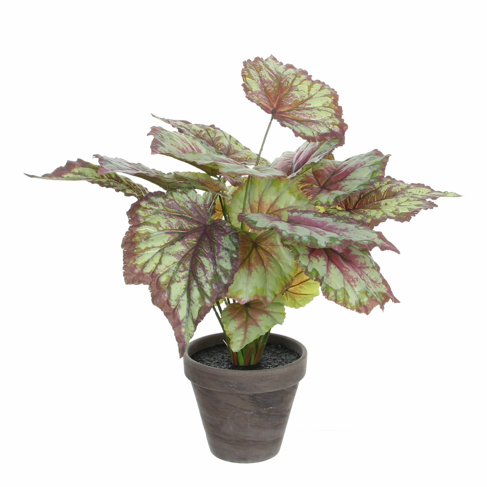 Mica decorations plante artificielle bégonia - h40 cm - rouge