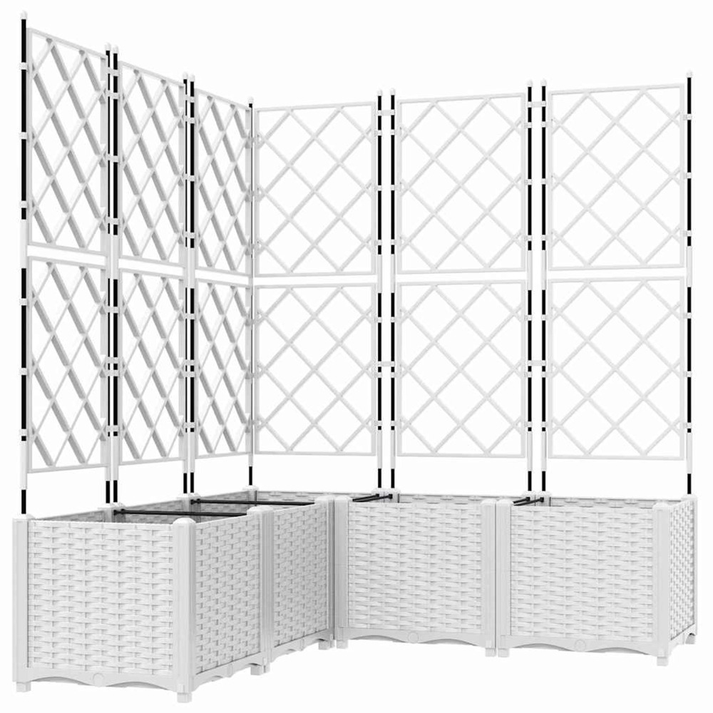 Cache-pot de jardin 5 pcs blanc 120 x 120 x 143 cm acier