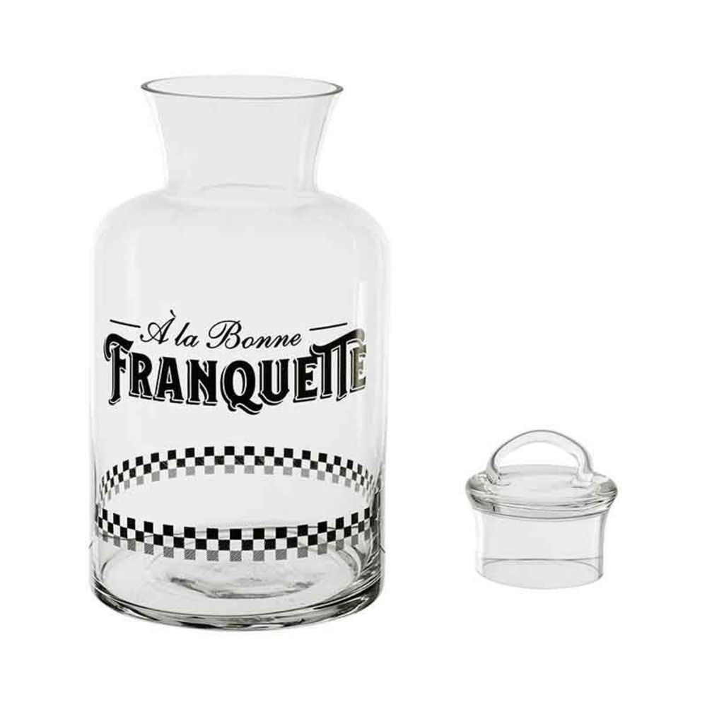 Bocal verre transparent côté table 15x28cm