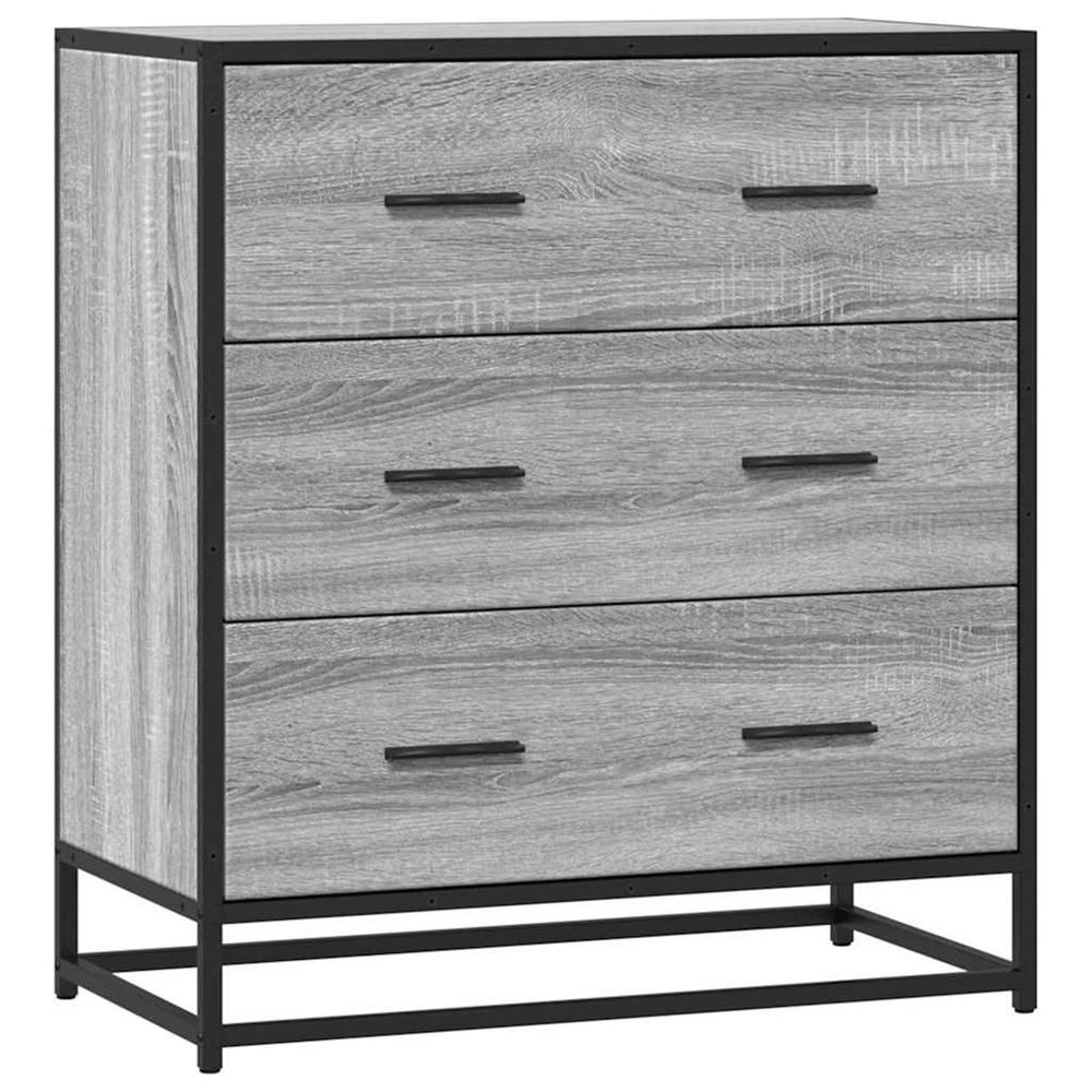 Buffet sonoma gris 68x35x76 cm bois d'ingénierie et métal