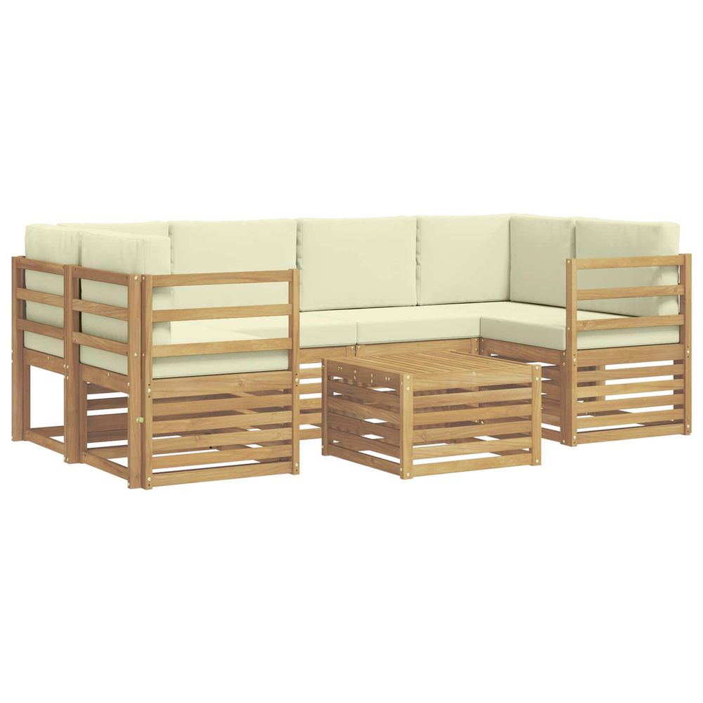 Ensemble de canapés d'extérieur 7 pc blanc et crème polyester