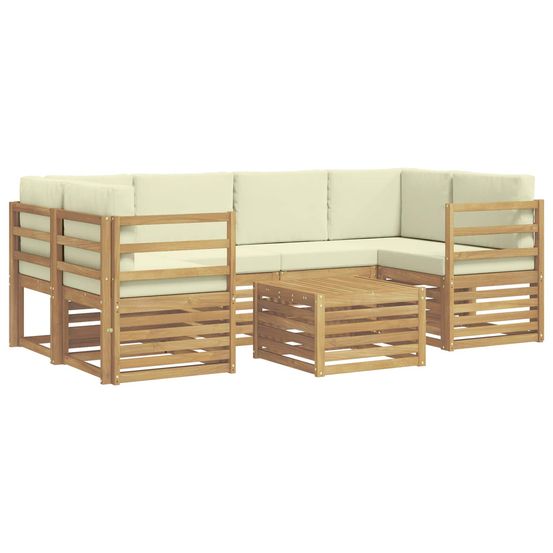 Ensemble de canapés d'extérieur 7 pc blanc et crème polyester