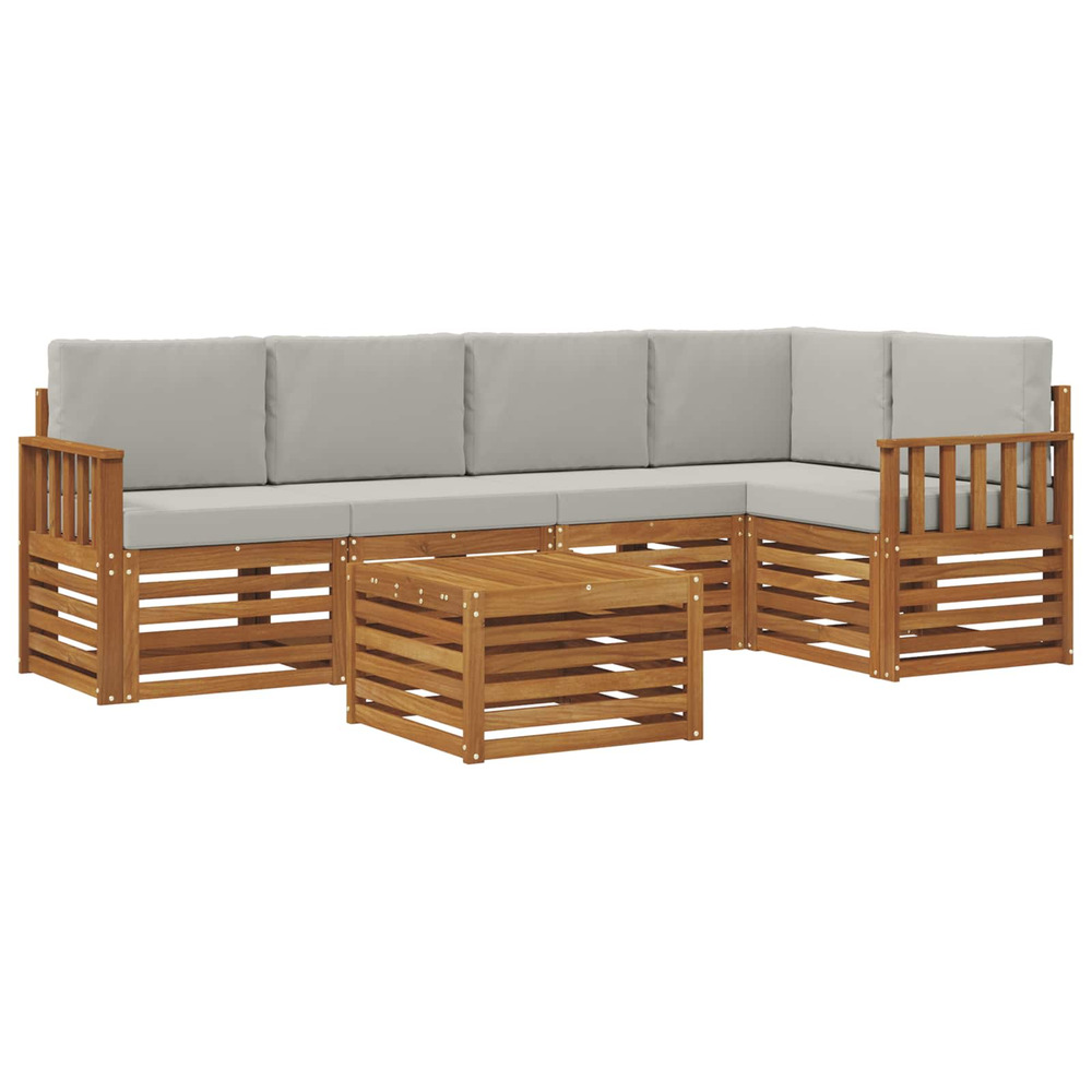 Ensembles de canapés avec coussin 6 pcs gris naturel et clair