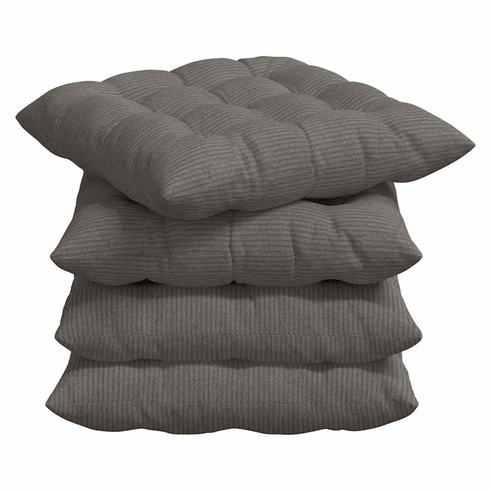 Coussins de siège 4 pcs gris clair 40 x 40 x 6 cm