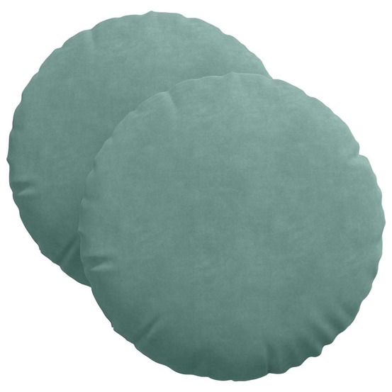 Coussins de siège 2 pcs vert mer ø 40 x 13 cm velours