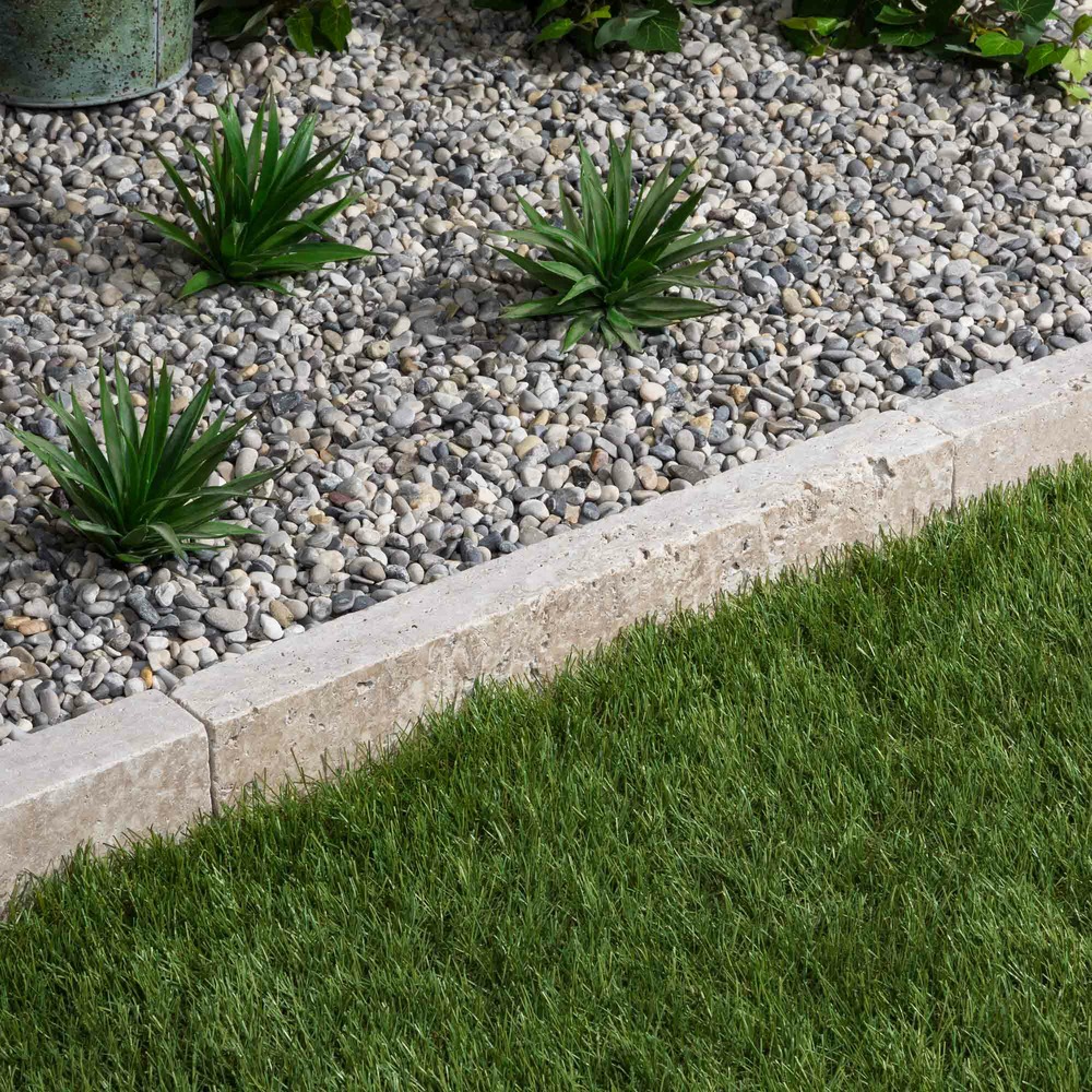 Bordure de jardin travertin beige mix 50x7x5 cm (lot de 10 bordures soit 5 mètres) - ro'ma nature