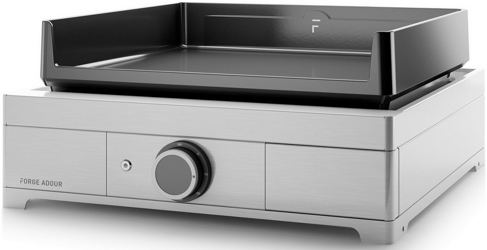 Plancha électrique 2500w plaque fonte émaillé 44. 5x41cm inox - modern e45i