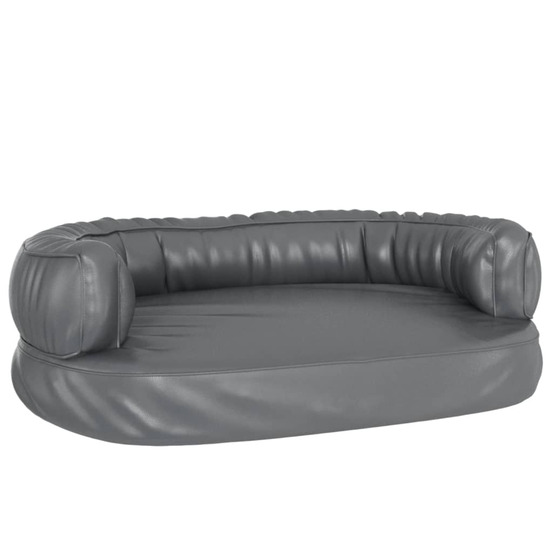 Lit pour chien ergonomique mousse gris 60x42 cm similicuir