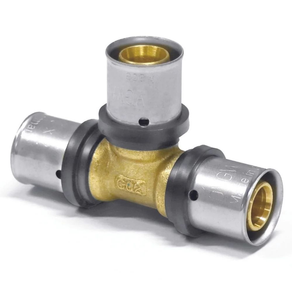 Té de pressfitting 16mm, raccord multicouche à sertir pour plomberie