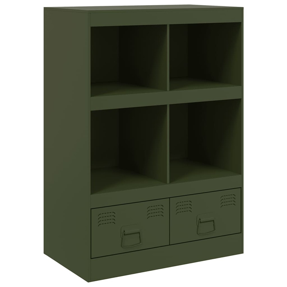 Buffet bahut commode armoire meuble de rangement organisateur cuisine salle de séjour salon olive 67 x 39 x 95 cm acier vert