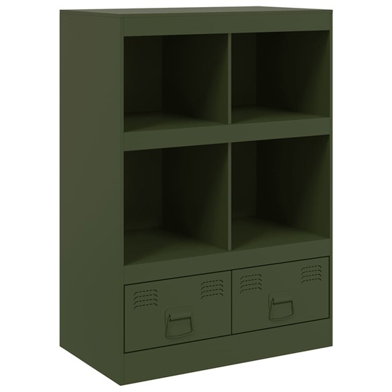 Buffet bahut commode armoire meuble de rangement organisateur cuisine salle de séjour salon olive 67 x 39 x 95 cm acier vert