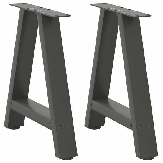 Pieds de table basse en forme de a 2 pièces anthracite 50 x (42-43) cm acier